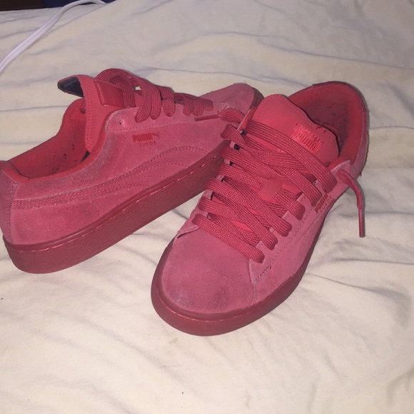 pink and red pumas